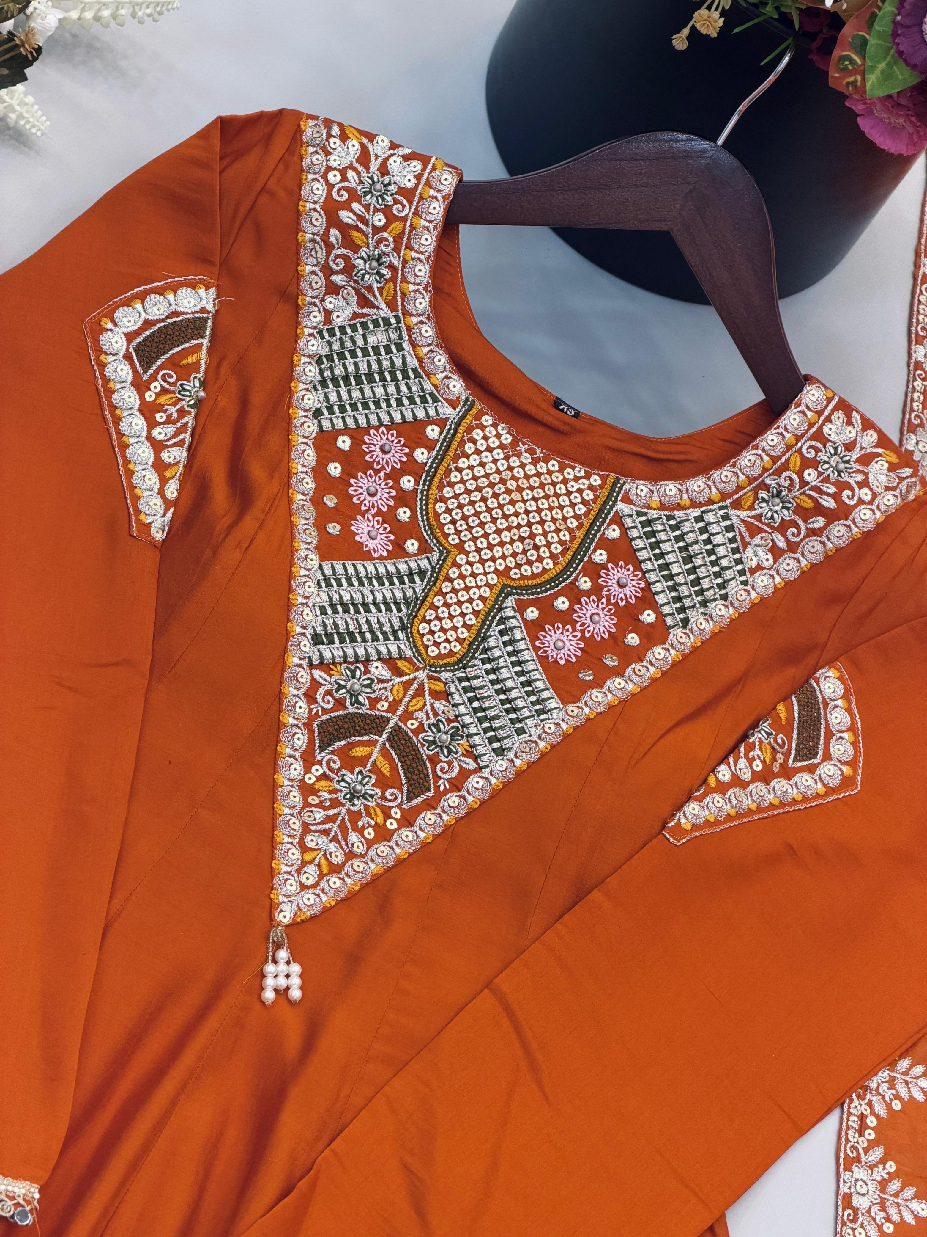 Gulnaar Sequence Embroidered Anarkali Set