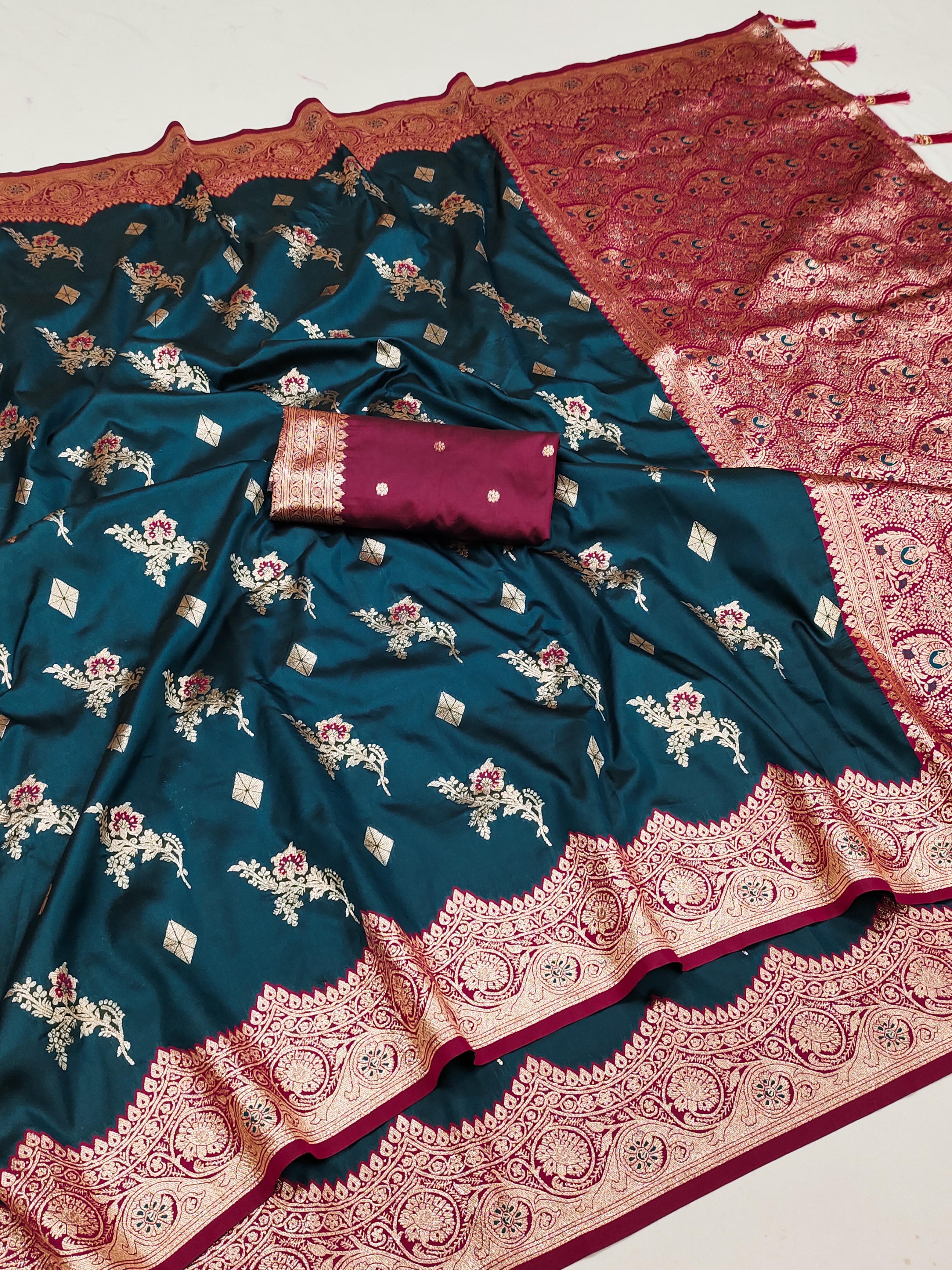 Soft Banarasi Silk Meenakari Weaving Saree