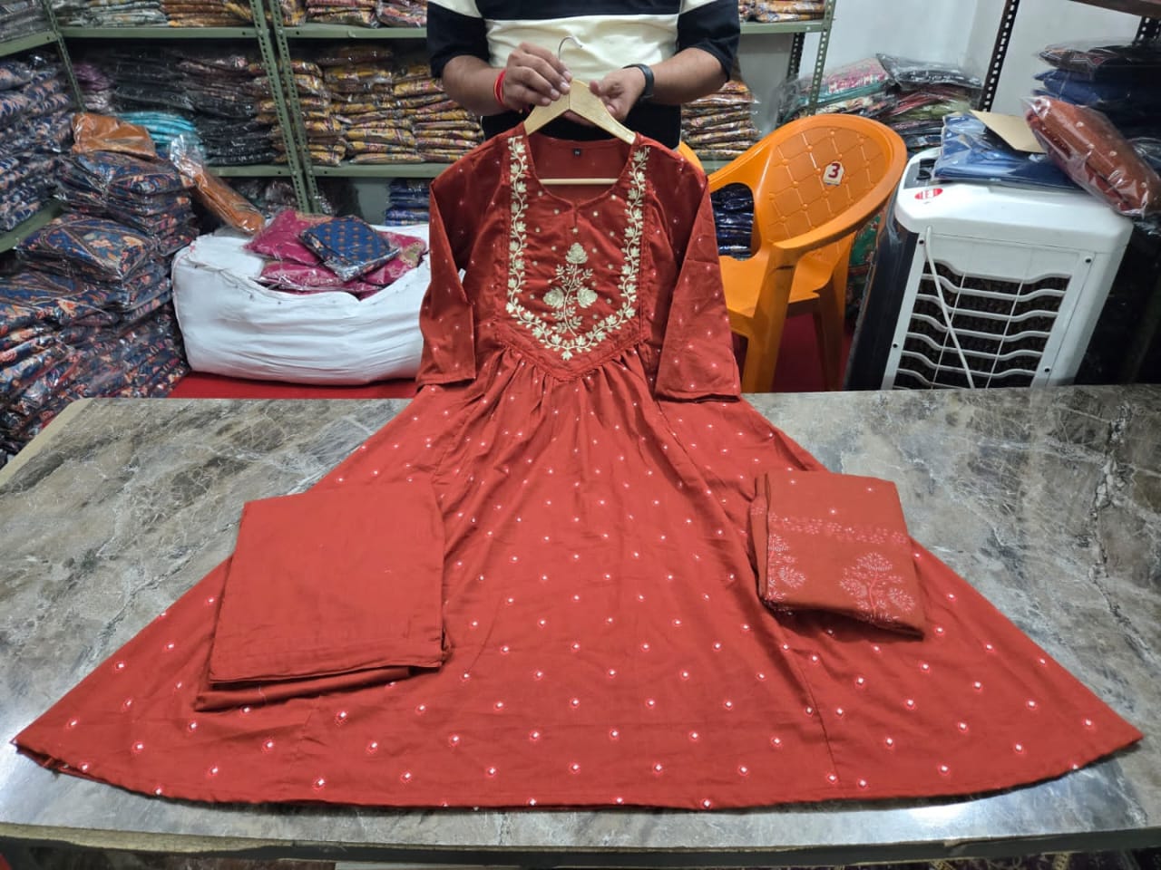 New Traditional Embroidered Anarkali Kurta Set