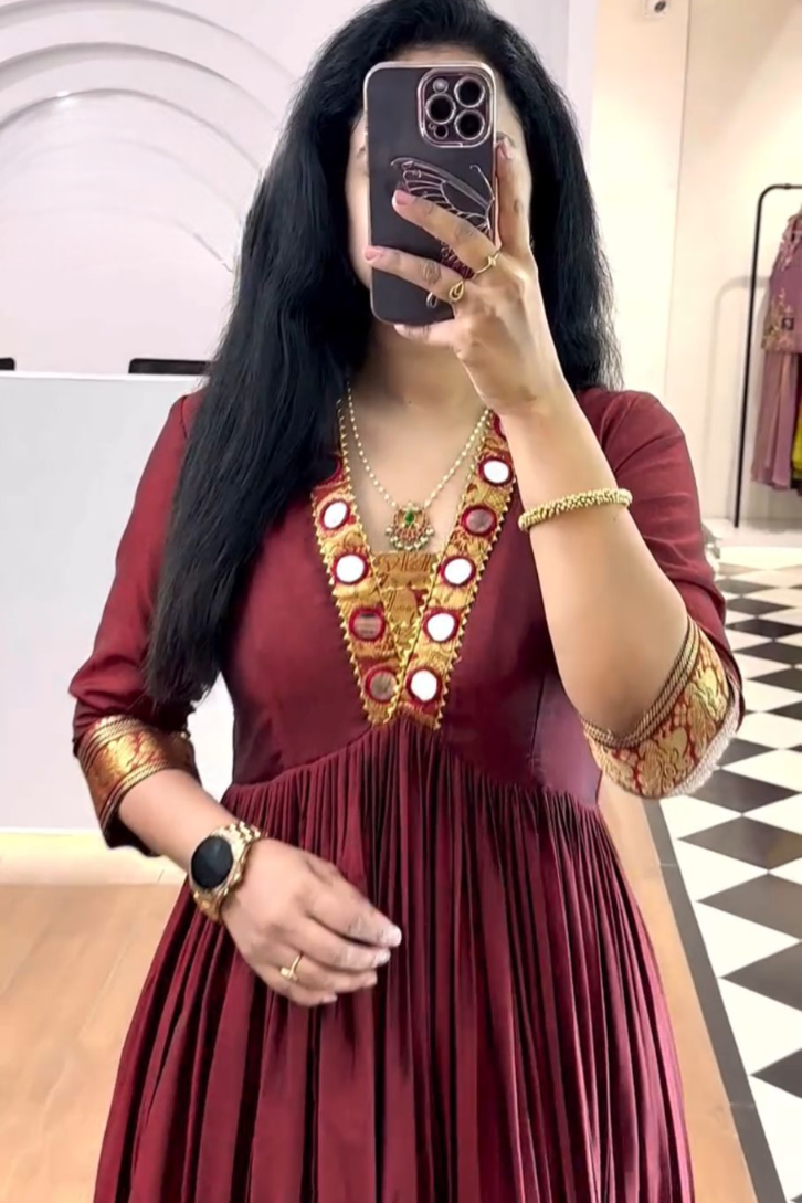 New Trending Zehra Vichitra Silk Flared Gown