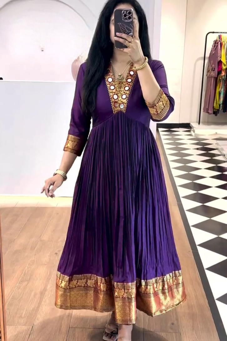 New Trending Zehra Vichitra Silk Flared Gown