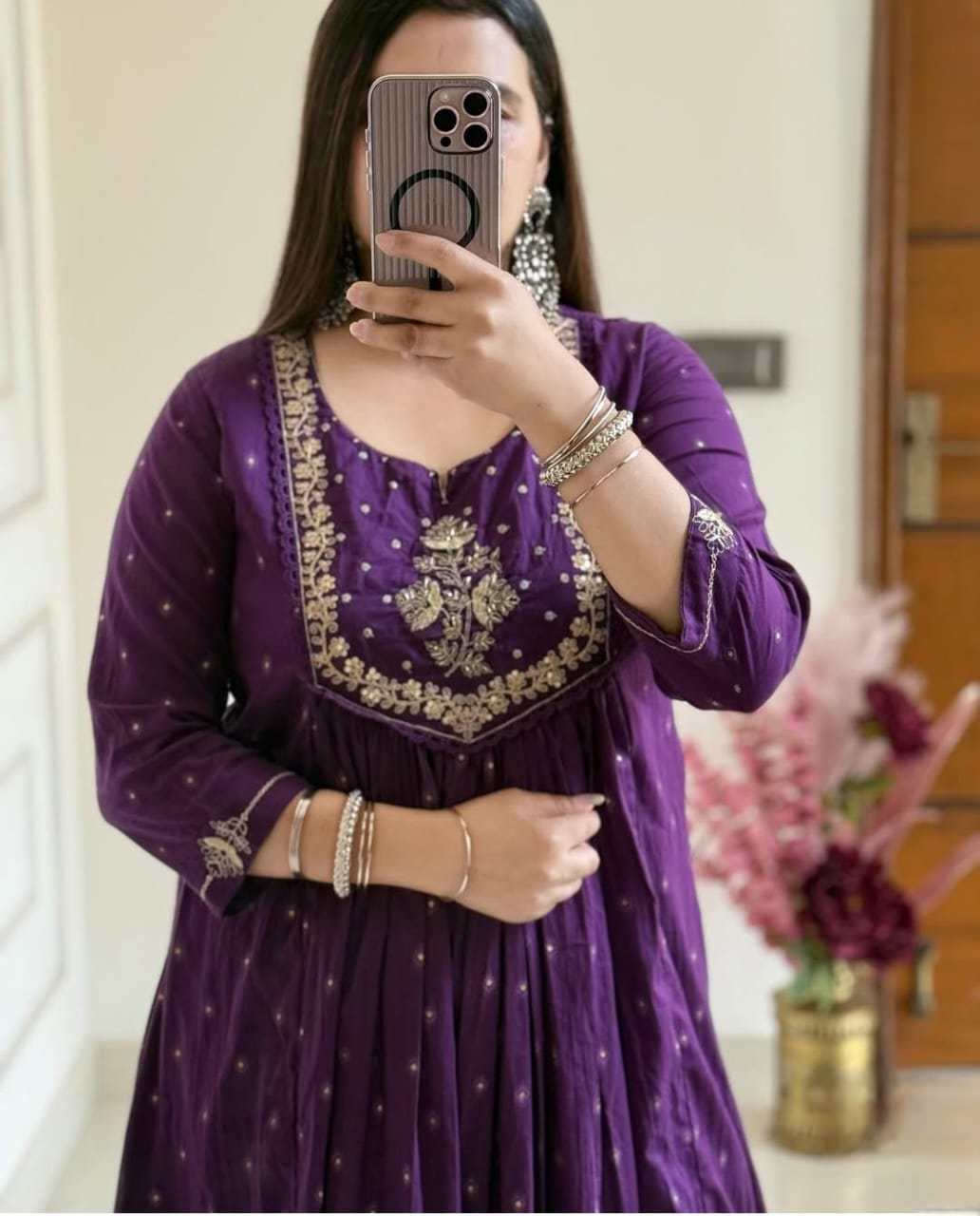 New Traditional Embroidered Anarkali Kurta Set