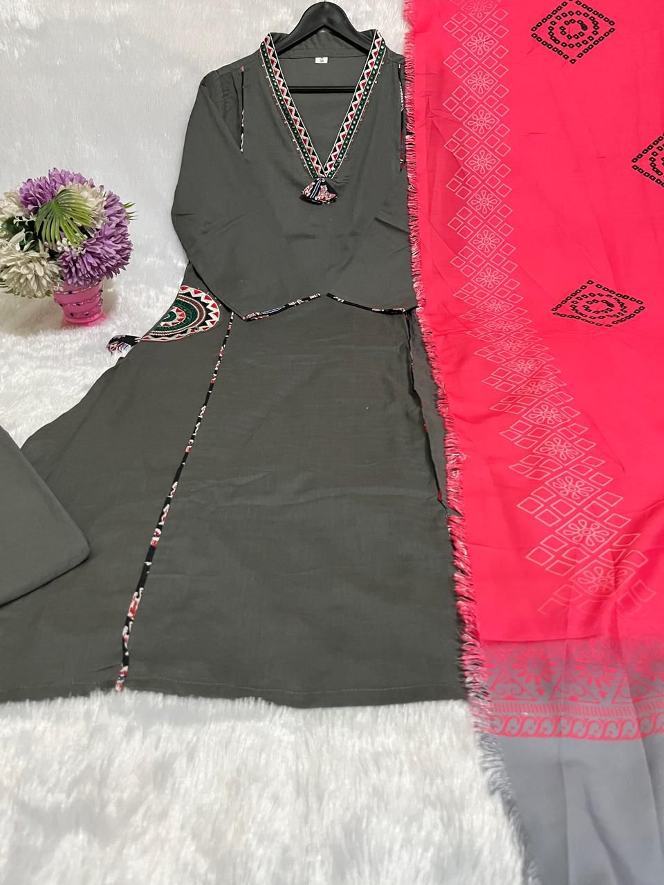 Nazaara Cotton Embroidered Suit Set