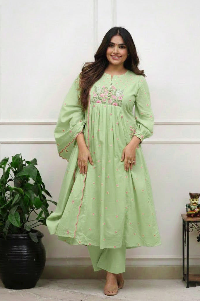 Neelkamal Embroidered Cotton Suit Set