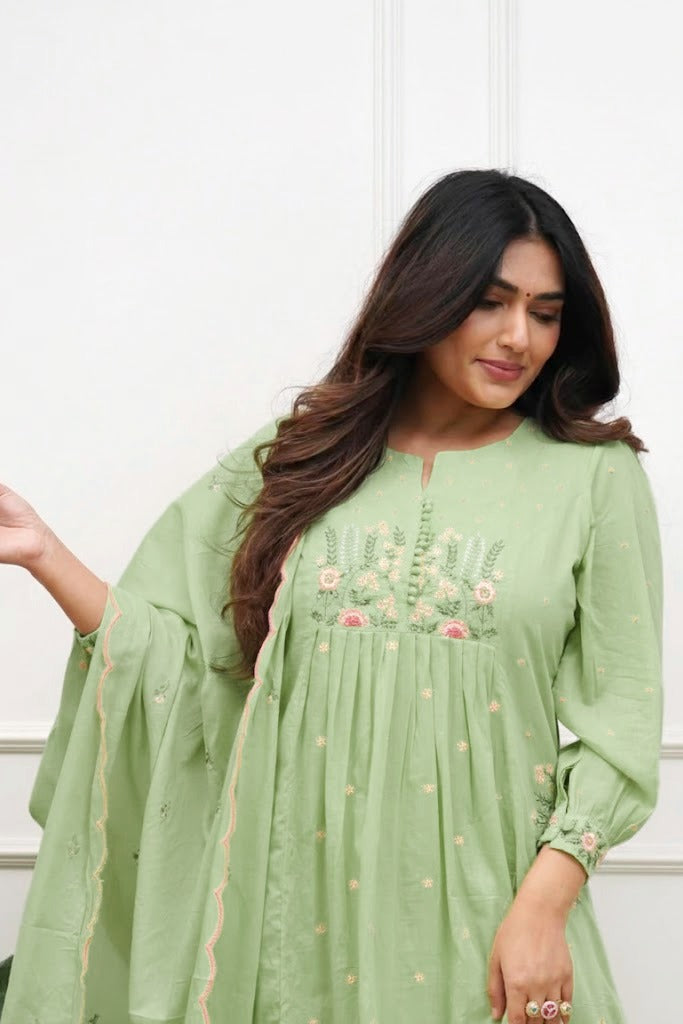 Neelkamal Embroidered Cotton Suit Set