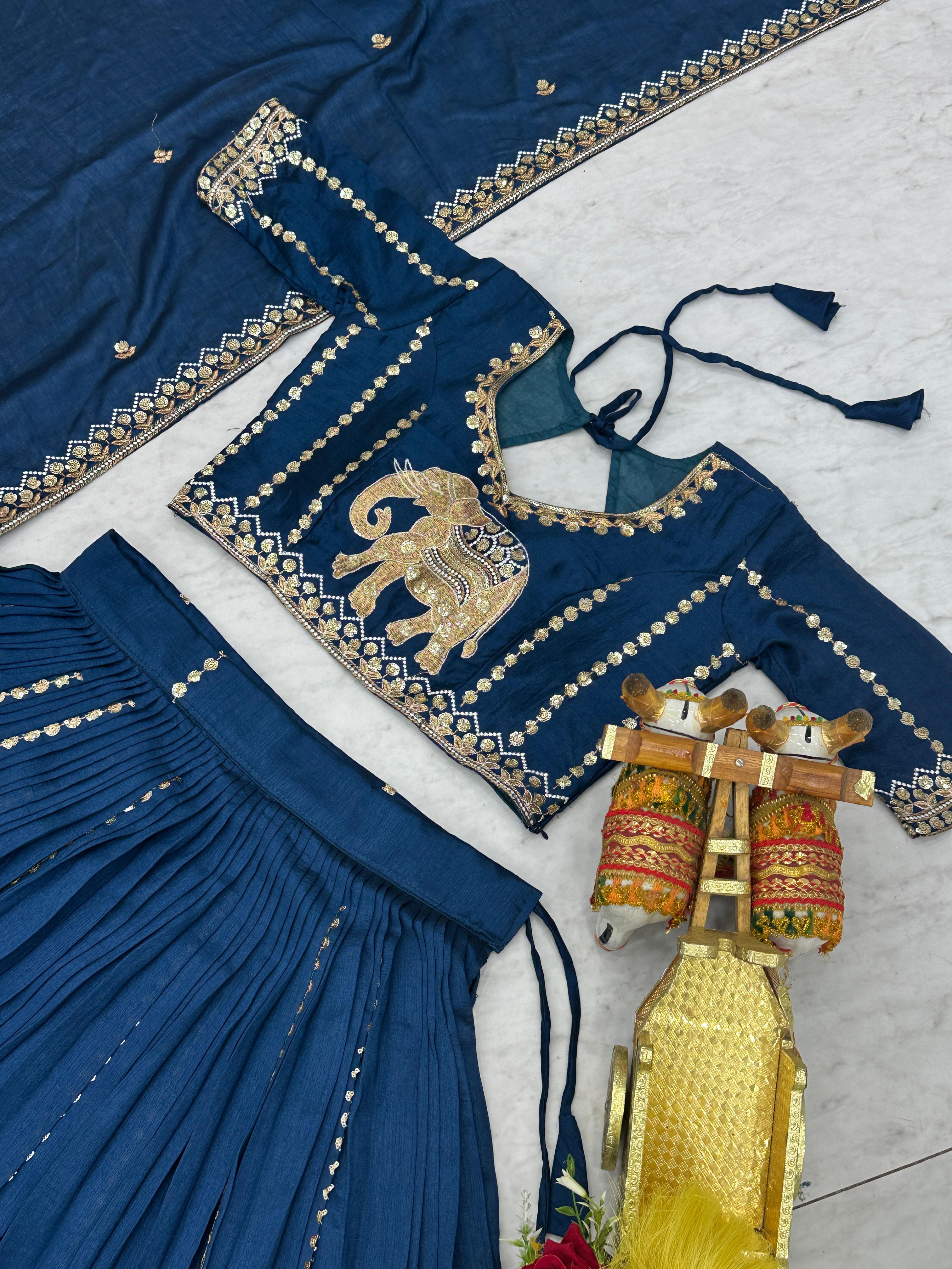 Rajnidhi Vichitra Embroidered Lehenga Choli