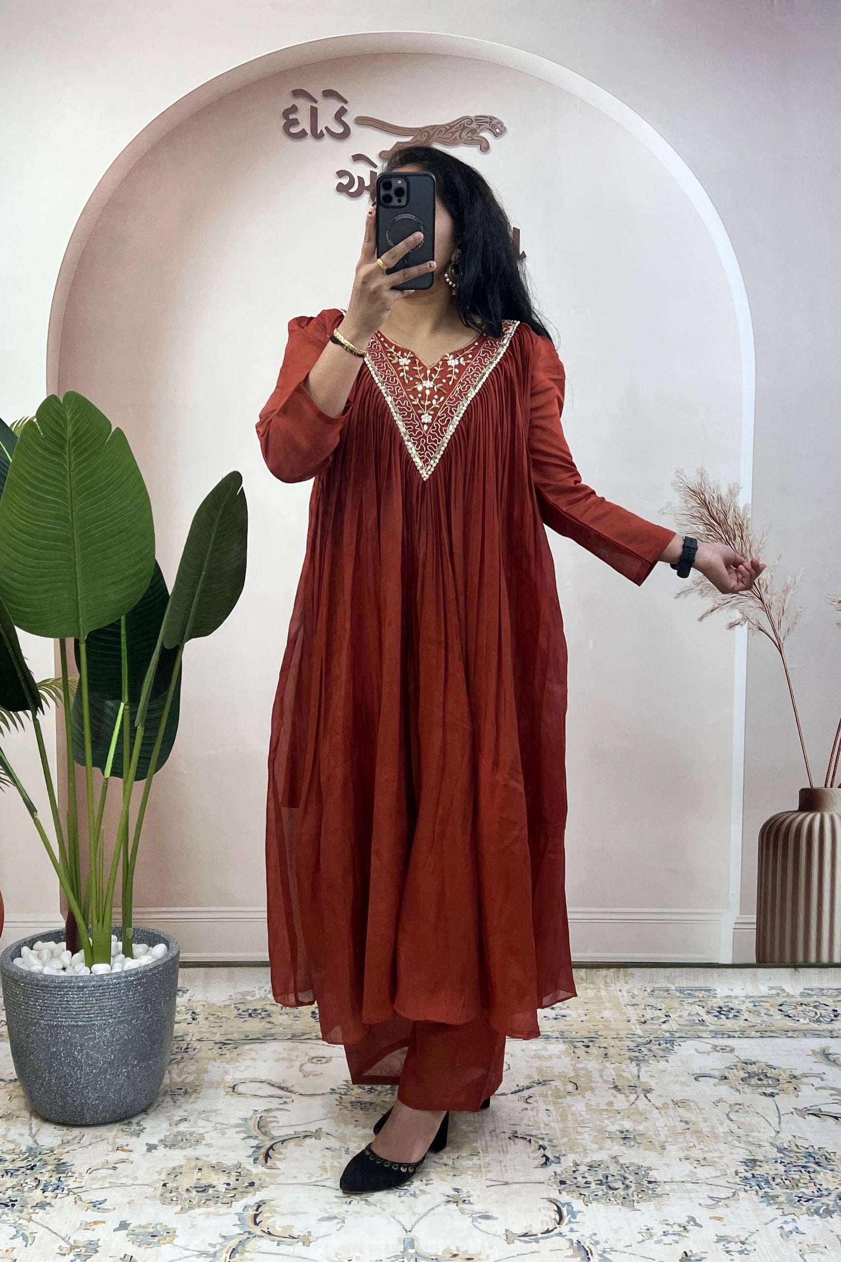 New Launch Mridula Khatli Chanderi Palazzo Set