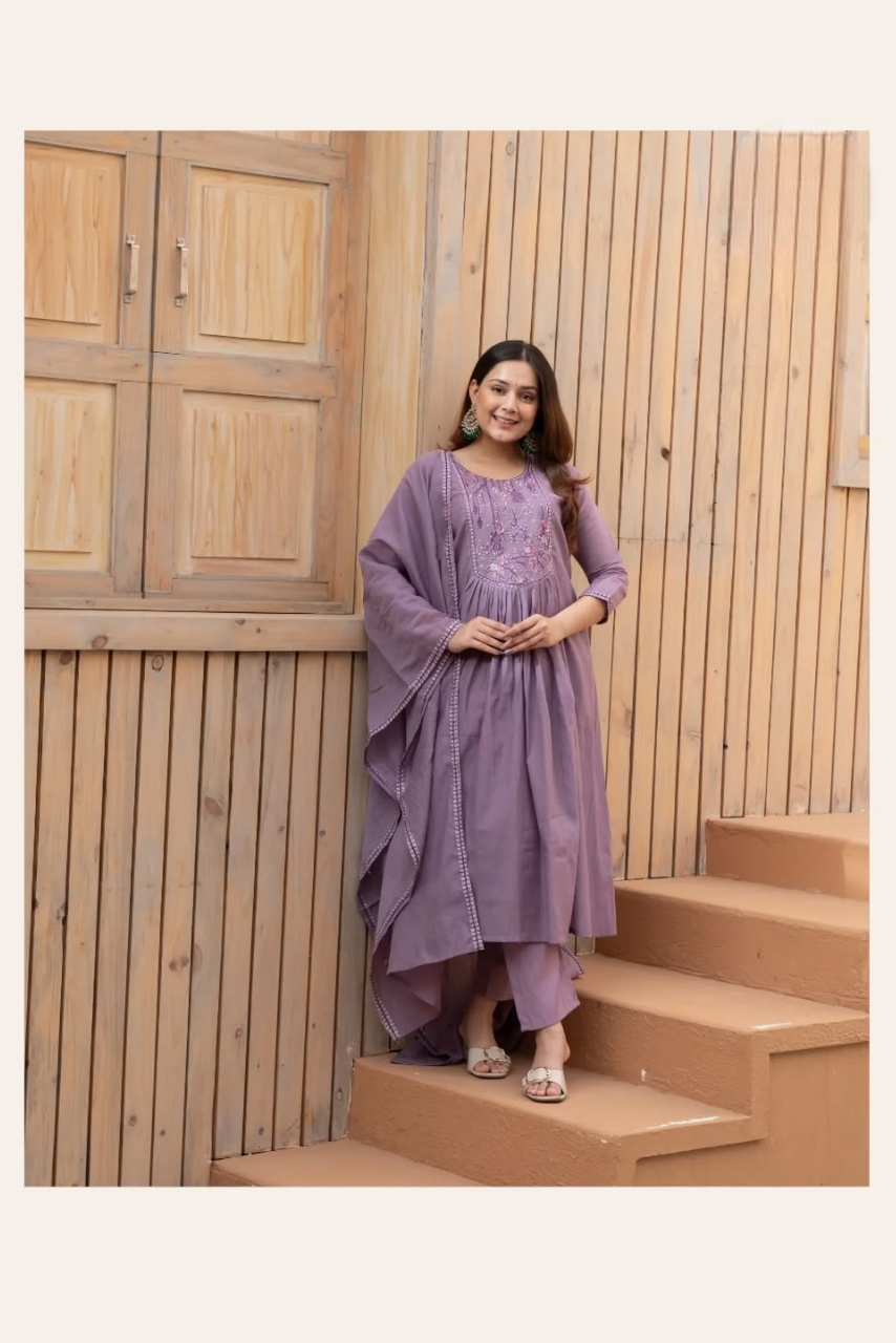 Gulpriya Anarkali Cotton Suit Set