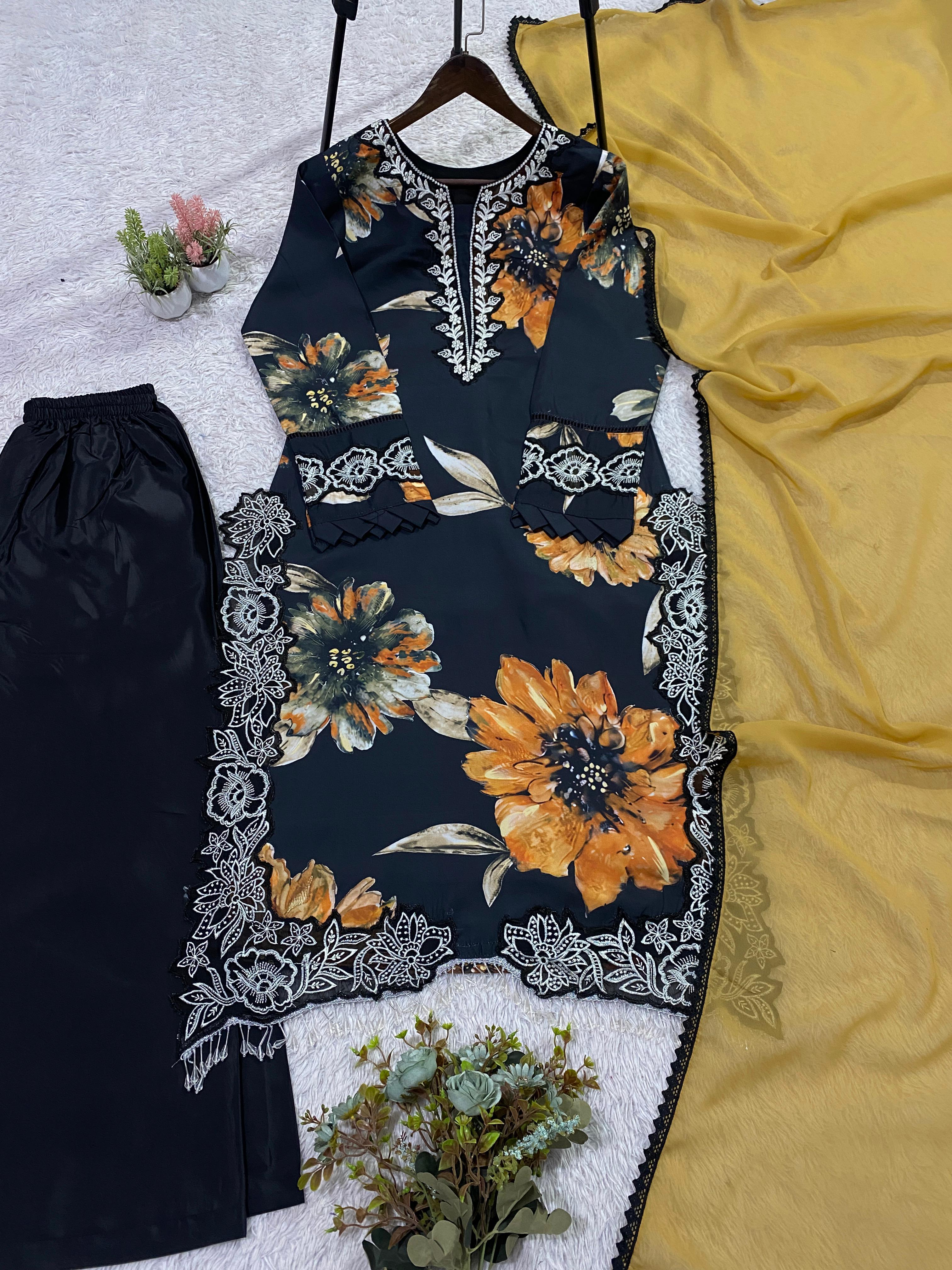 Noorika Printed Muslin Palazzo Suit Set