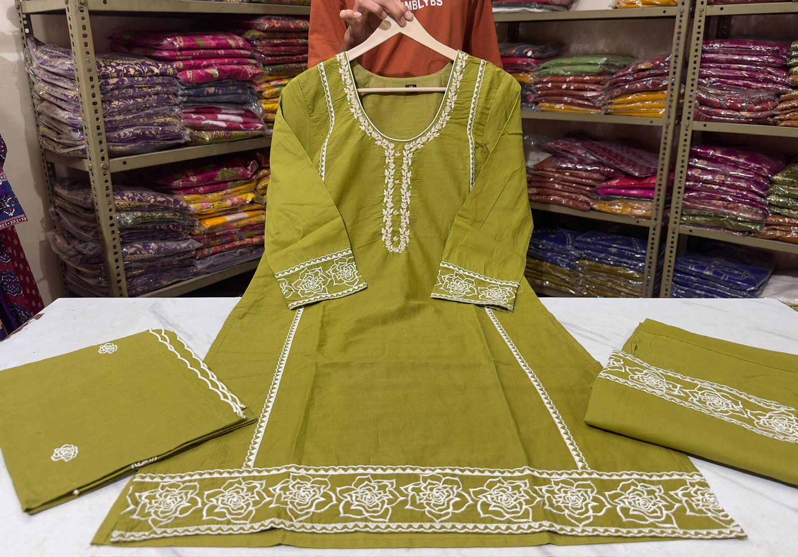 Shyamalika Handwork Embroidered Cotton Kurta Set