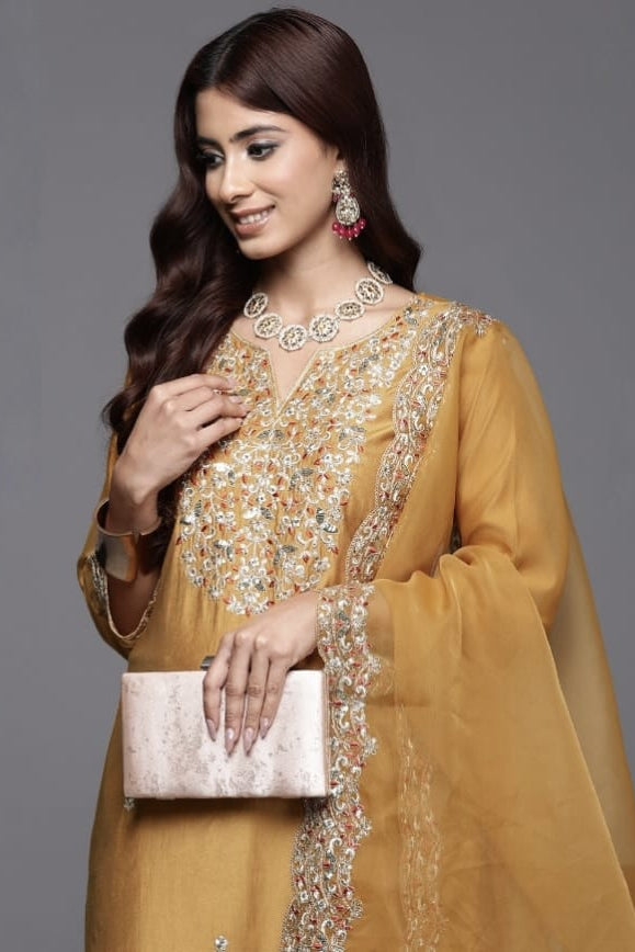 Kashvi Chanderi Sequin Embroidery Suit Set