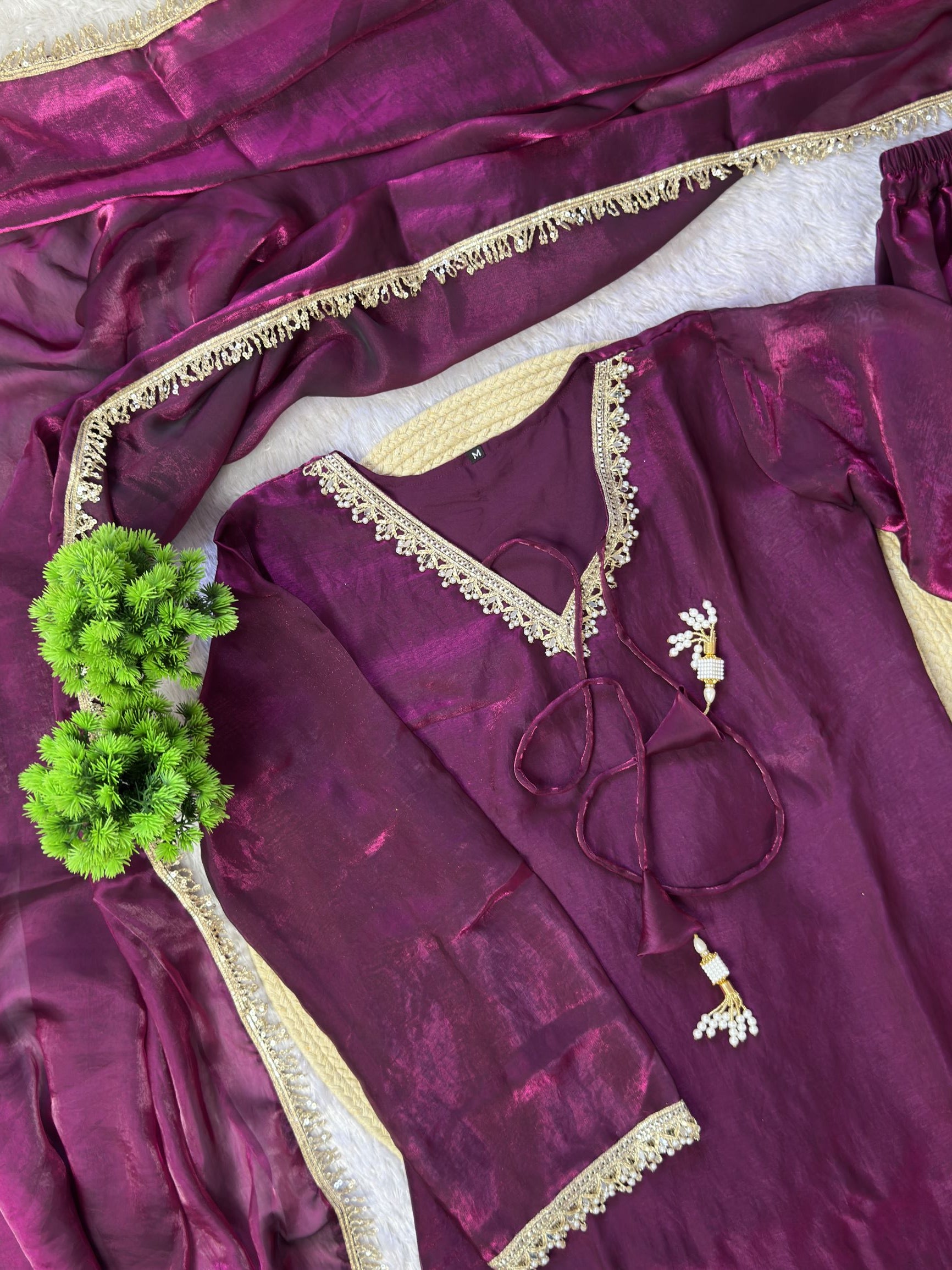 Mayurvaani Silk Embellished Sharara Suit Set