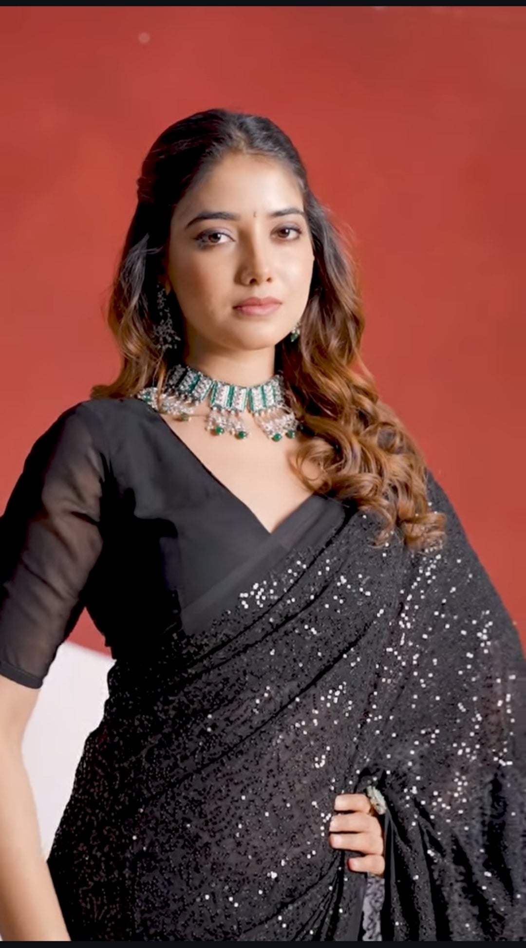 Kaala Noor Embroidered Georgette Saree