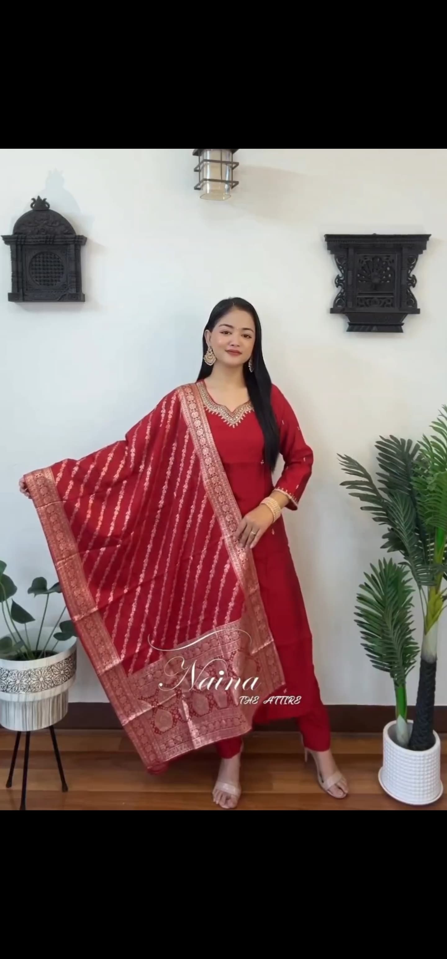 Reyon export Quality fabric kurti with pant and full Dupatta