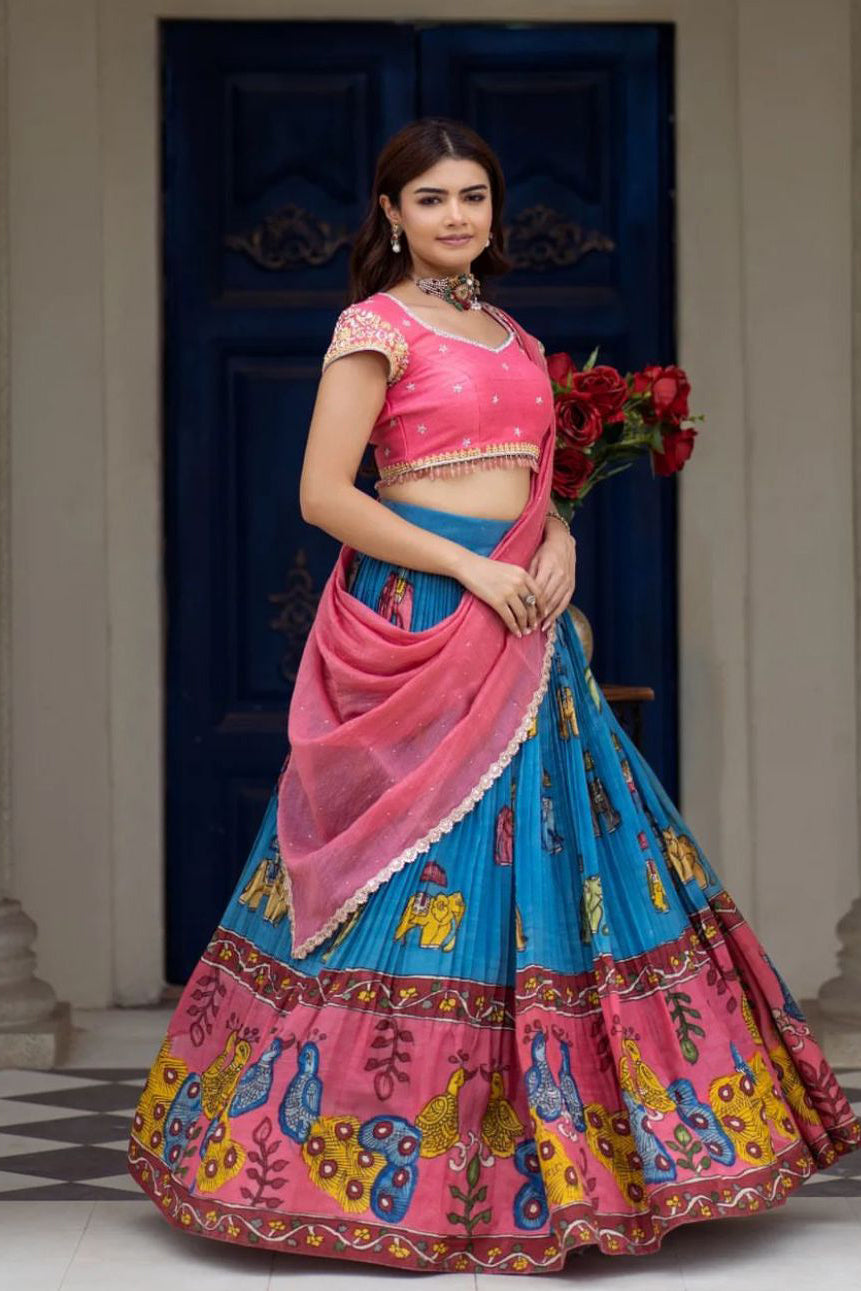 Kalamkari Festival Special Lehenga Choli Set with Dupatta