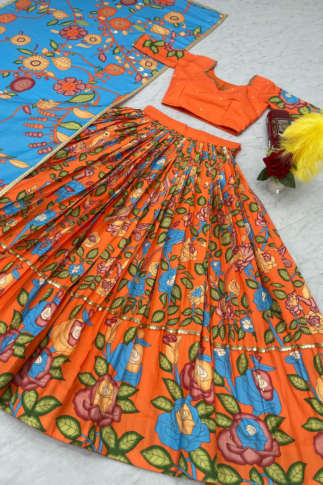 Rangmayi Kalamkari Print Lehenga Choli Set