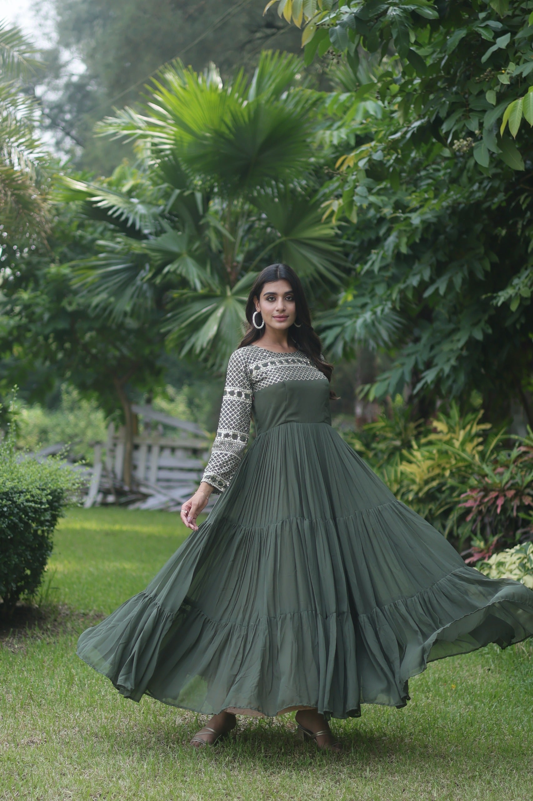 Ethereal Zari Sequins Designer Gown