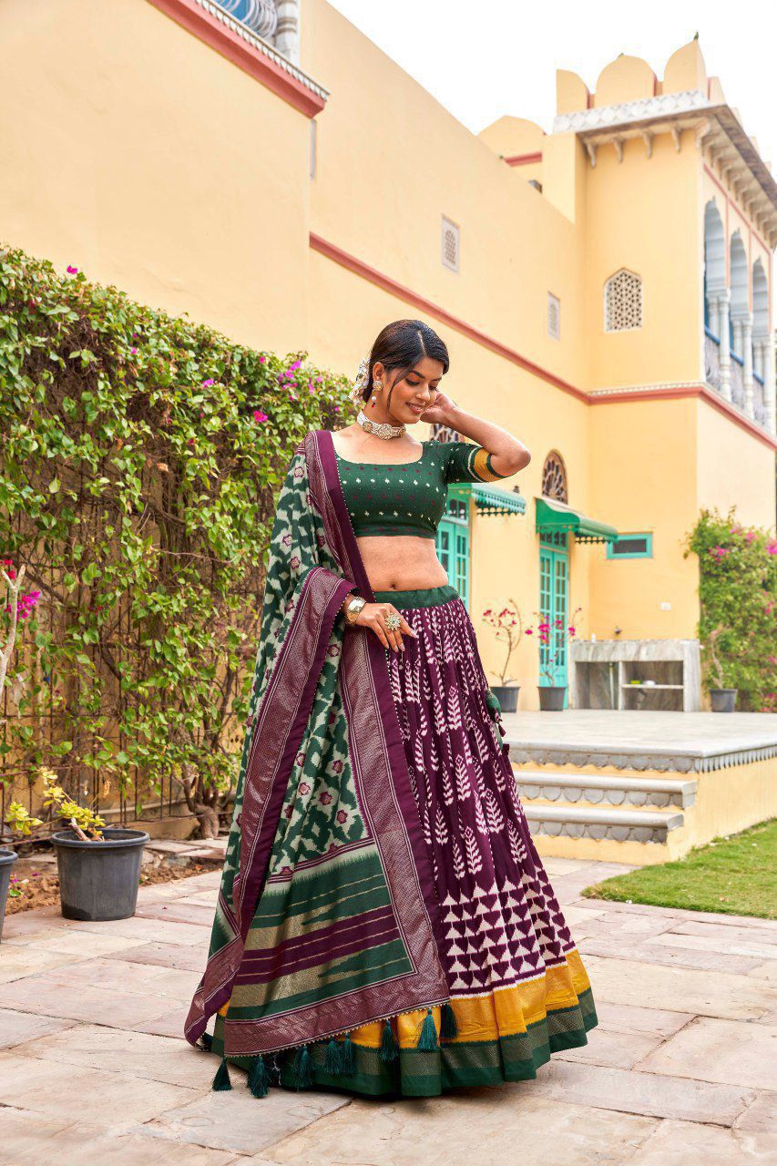 Patola Print Rose Gold Chaniya Choli Set