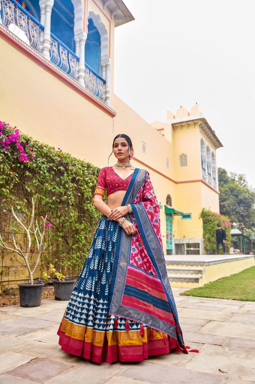 Patola Print Blue Chaniya Choli Set