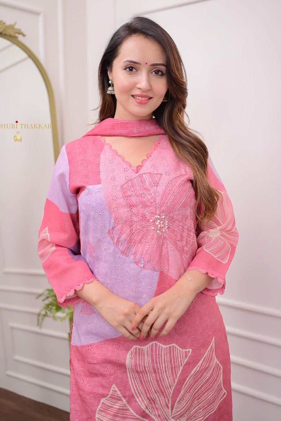 Rosy Designer Handcrafted Khatli Suit Set