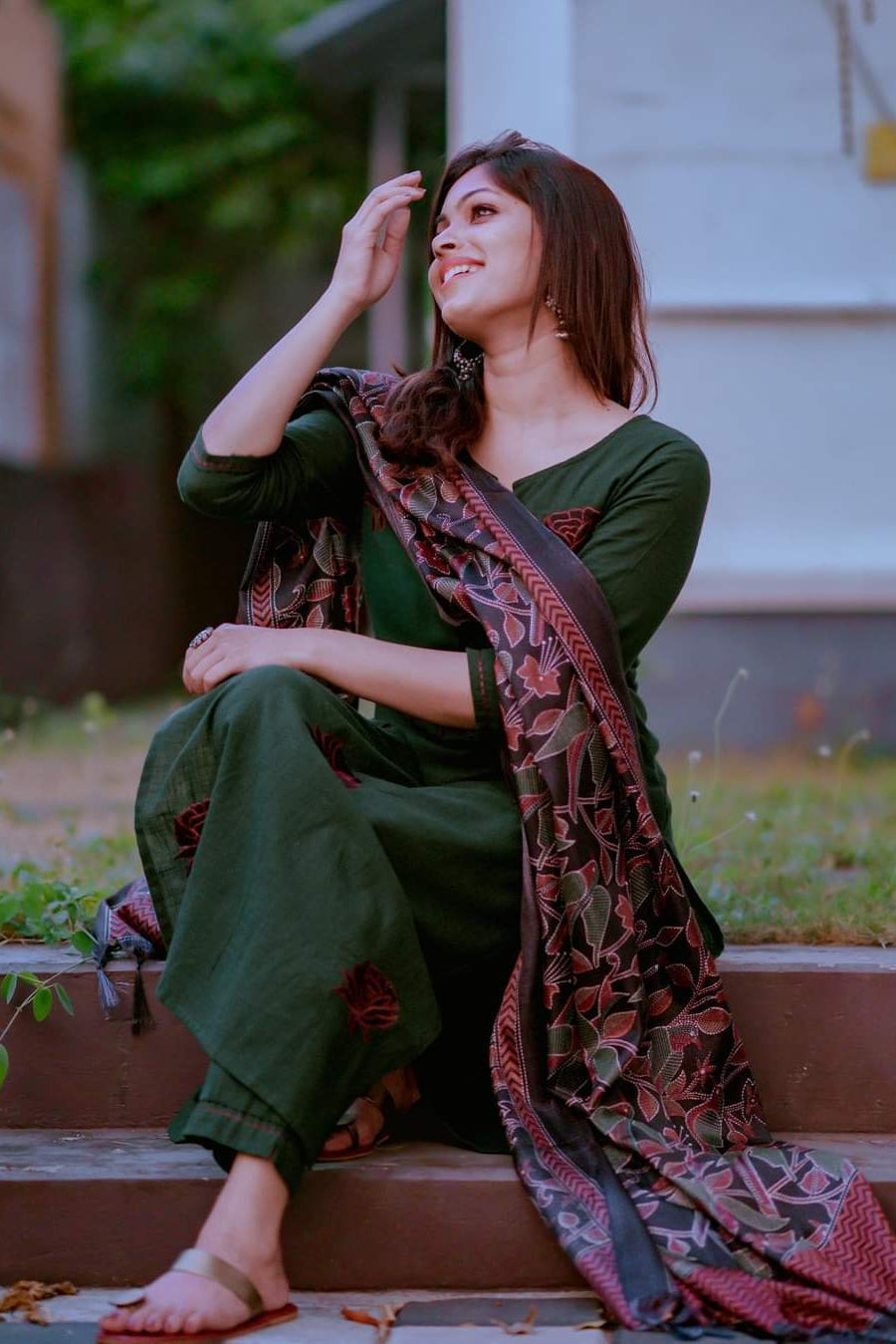 Royal Bloom Khadi Embroidered Suit Set