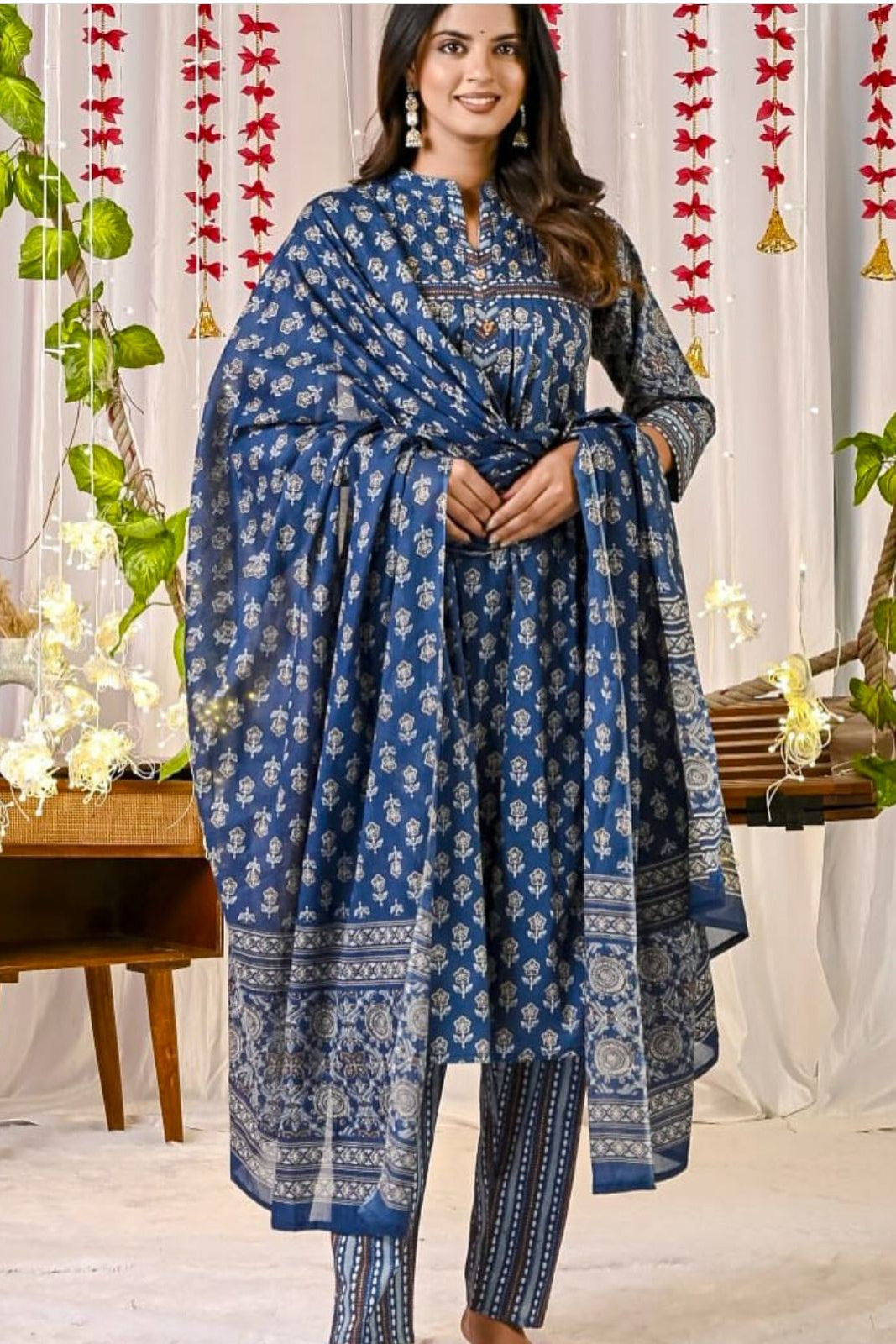 Royal Blue Chic A-Line Suit Set