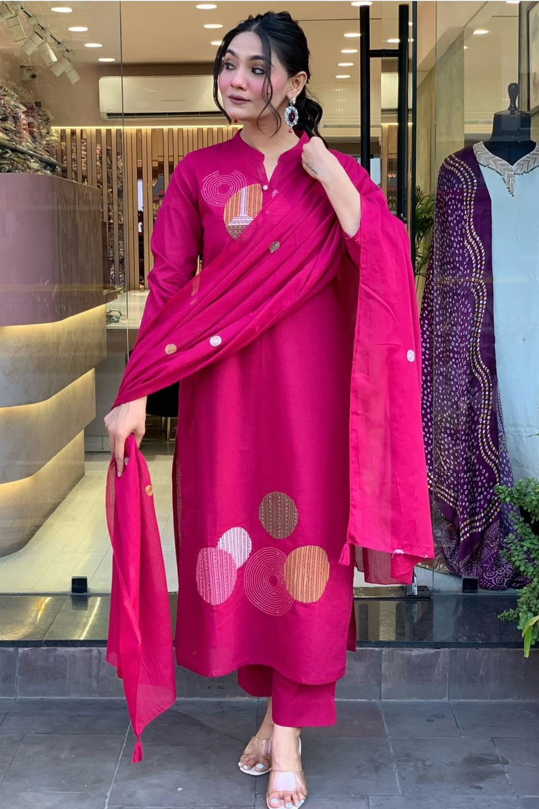 Floral Print Hand Block Cotton Suit Set