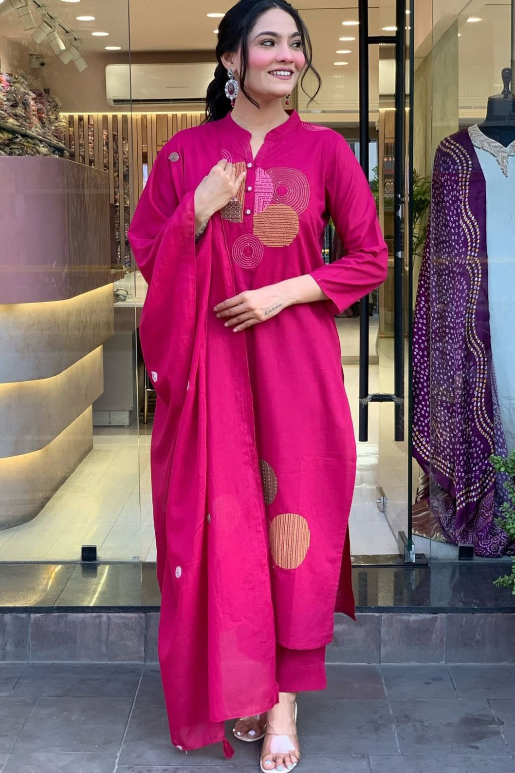 Floral Print Hand Block Cotton Suit Set
