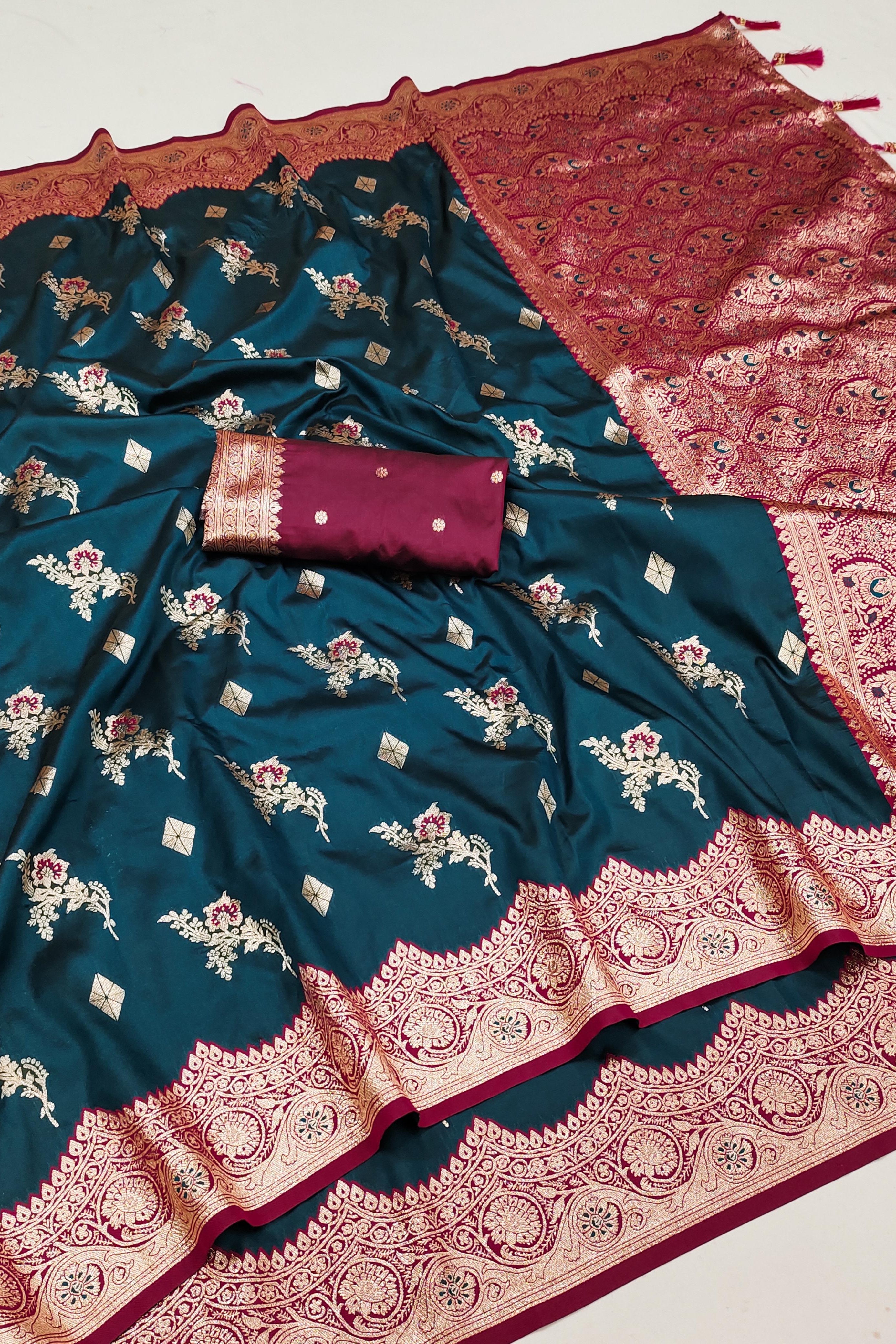 Soft Banarasi Silk Meenakari Weaving Saree