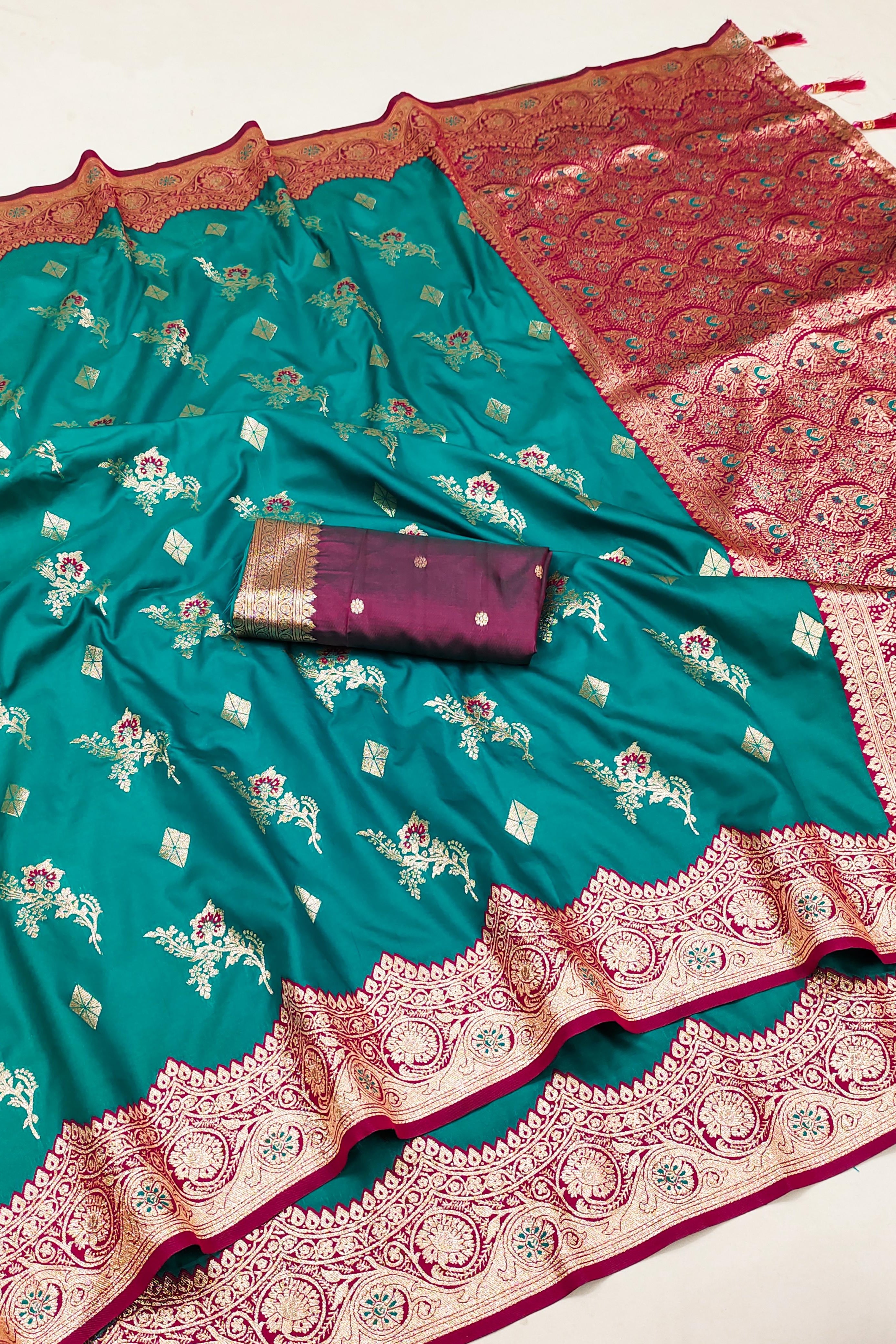Soft Banarasi Silk Meenakari Weaving Saree