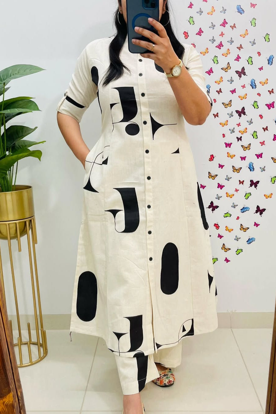 White A-Line Cotton Co-ord Set