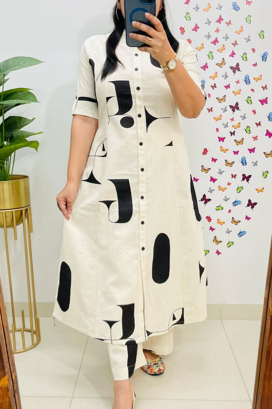 White A-Line Cotton Co-ord Set