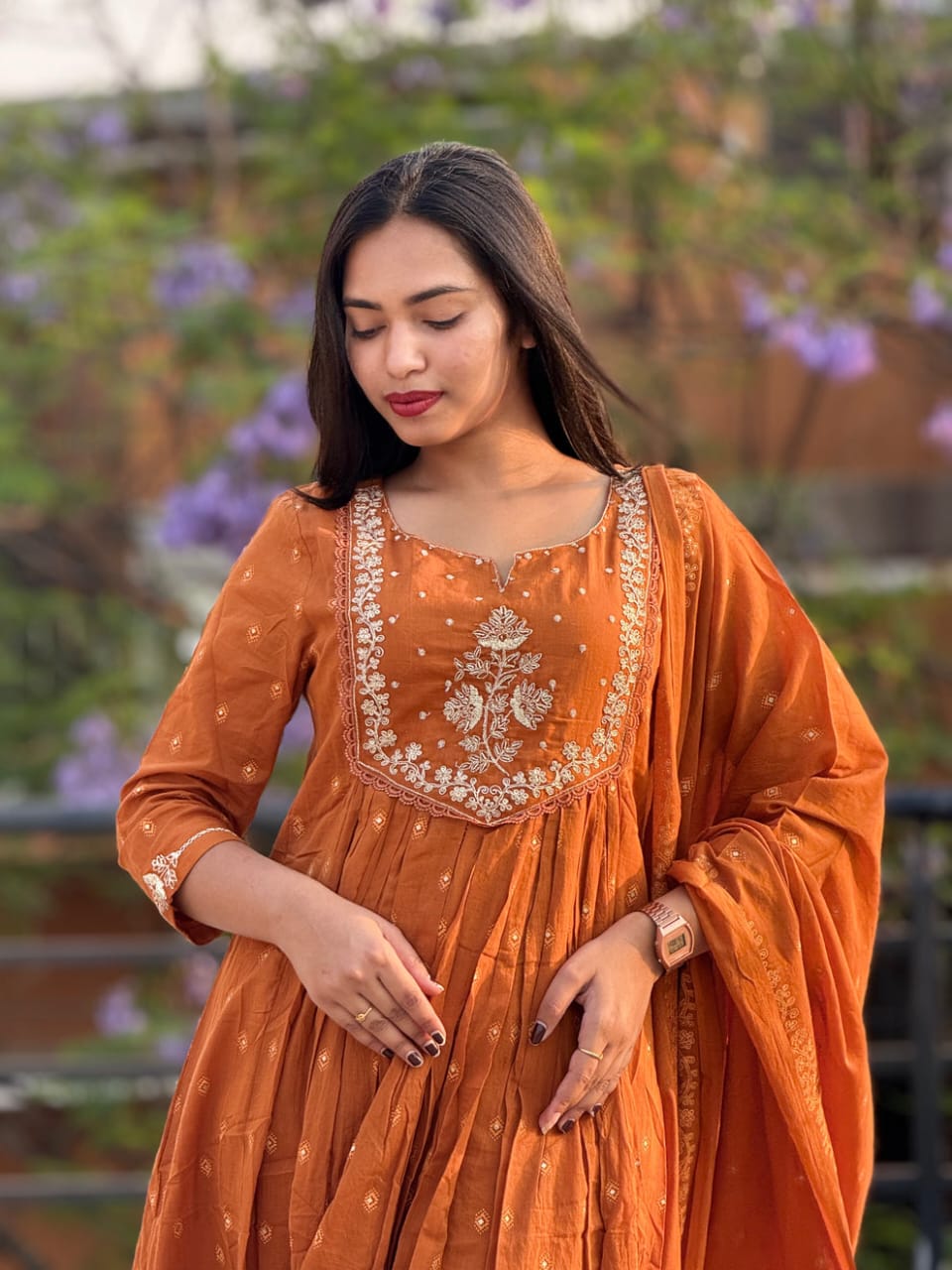 New Traditional Embroidered Anarkali Kurta Set