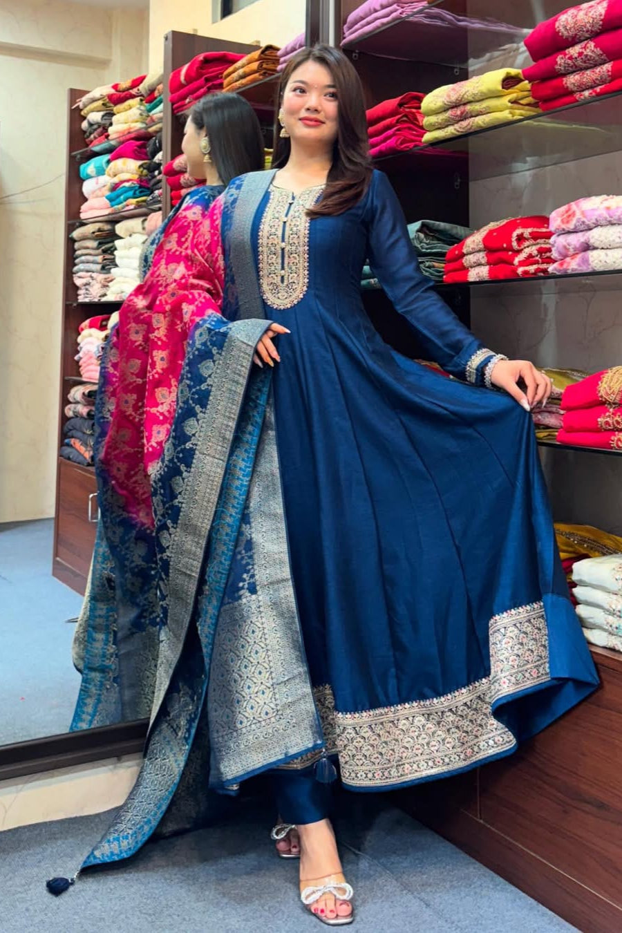Noor-E-Chandni Anarkali Kurti Pant Dupatta Set