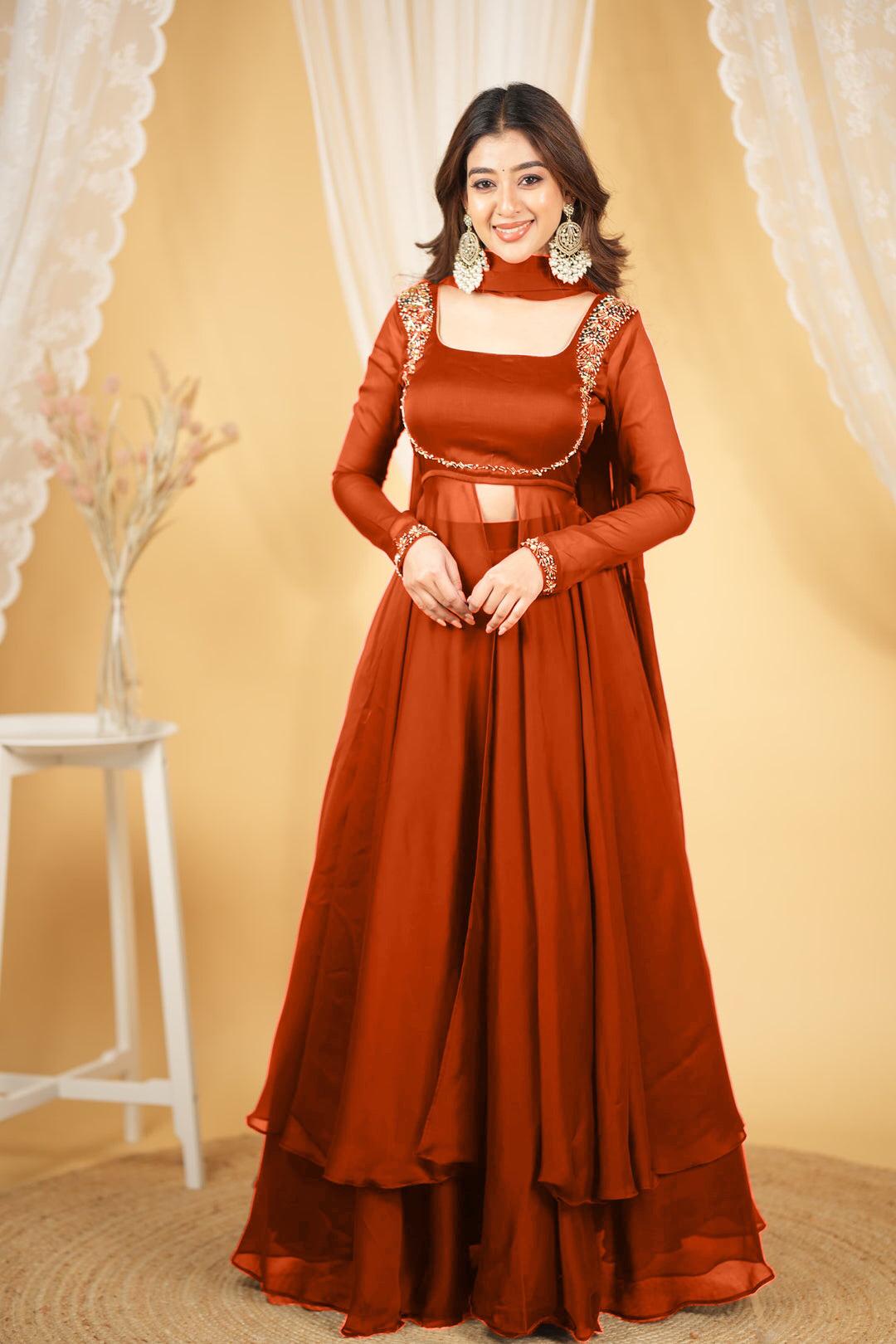 New Stylish Rangoli Silk Handworked Lehenga Set