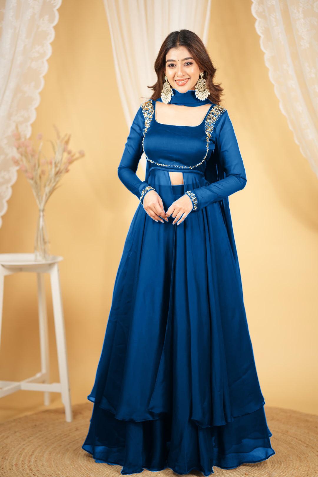 New Stylish Rangoli Silk Handworked Lehenga Set