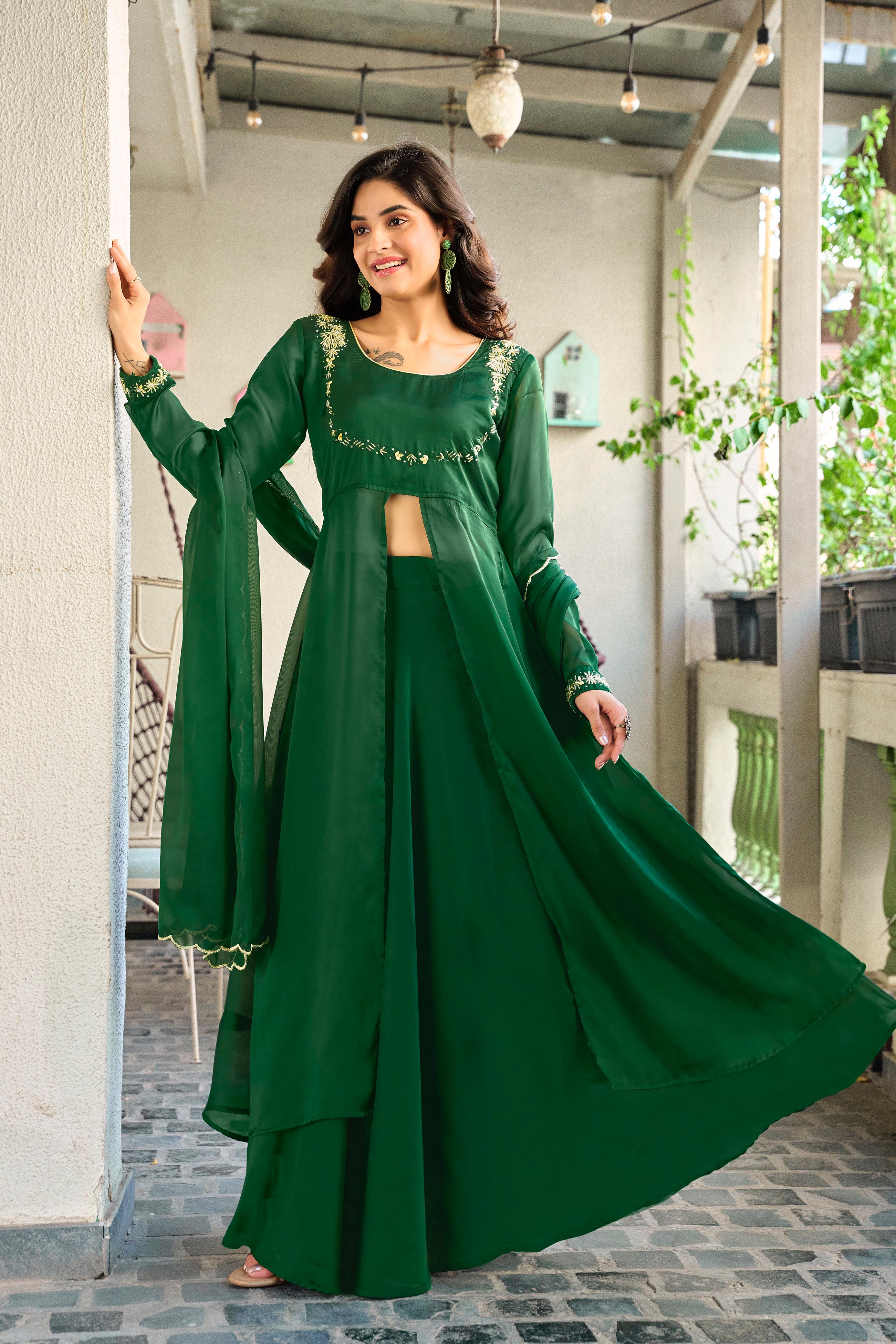 New Stylish Rangoli Silk Handworked Lehenga Set