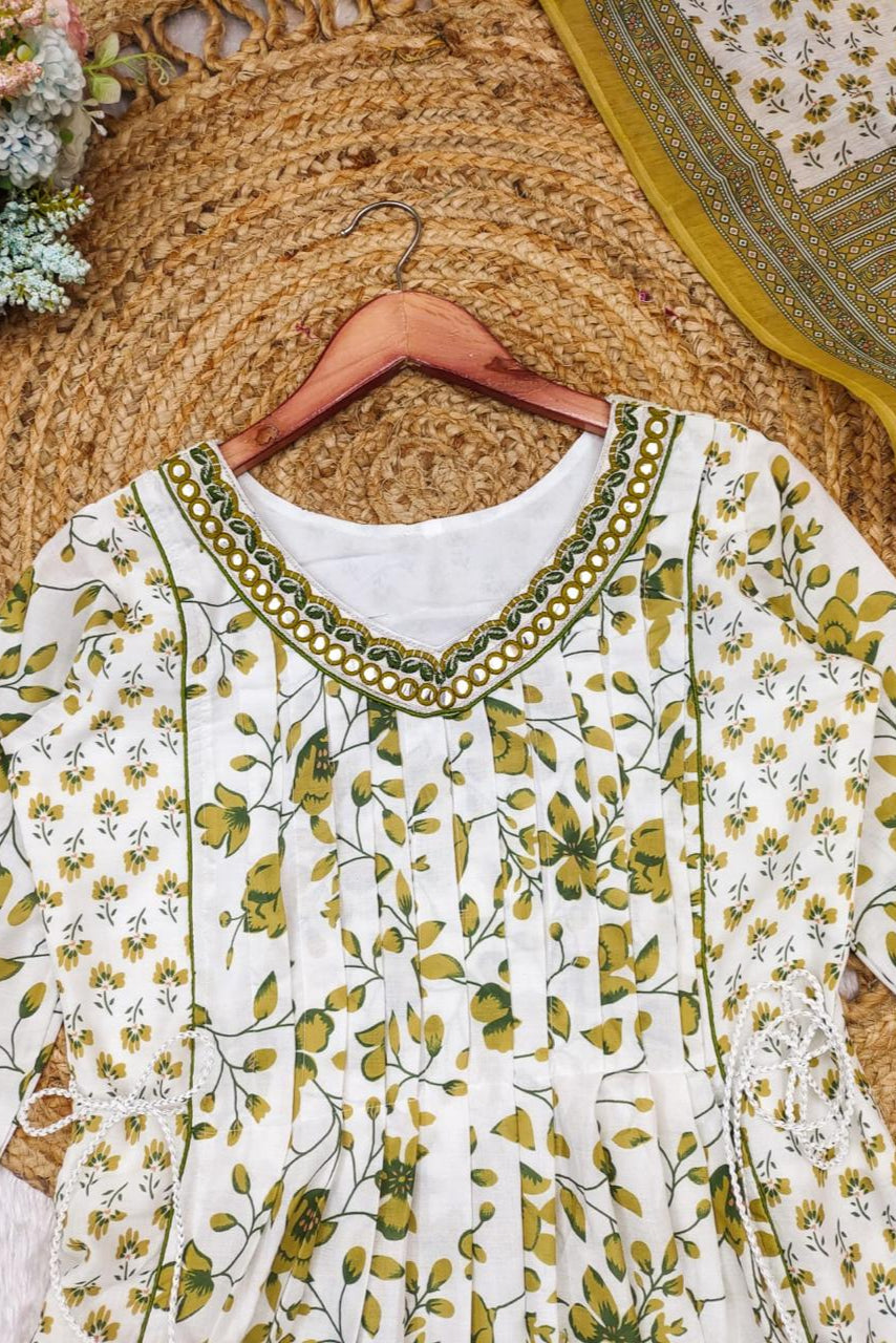 Beautiful Yellow Floral Anarkali Palazzo Set
