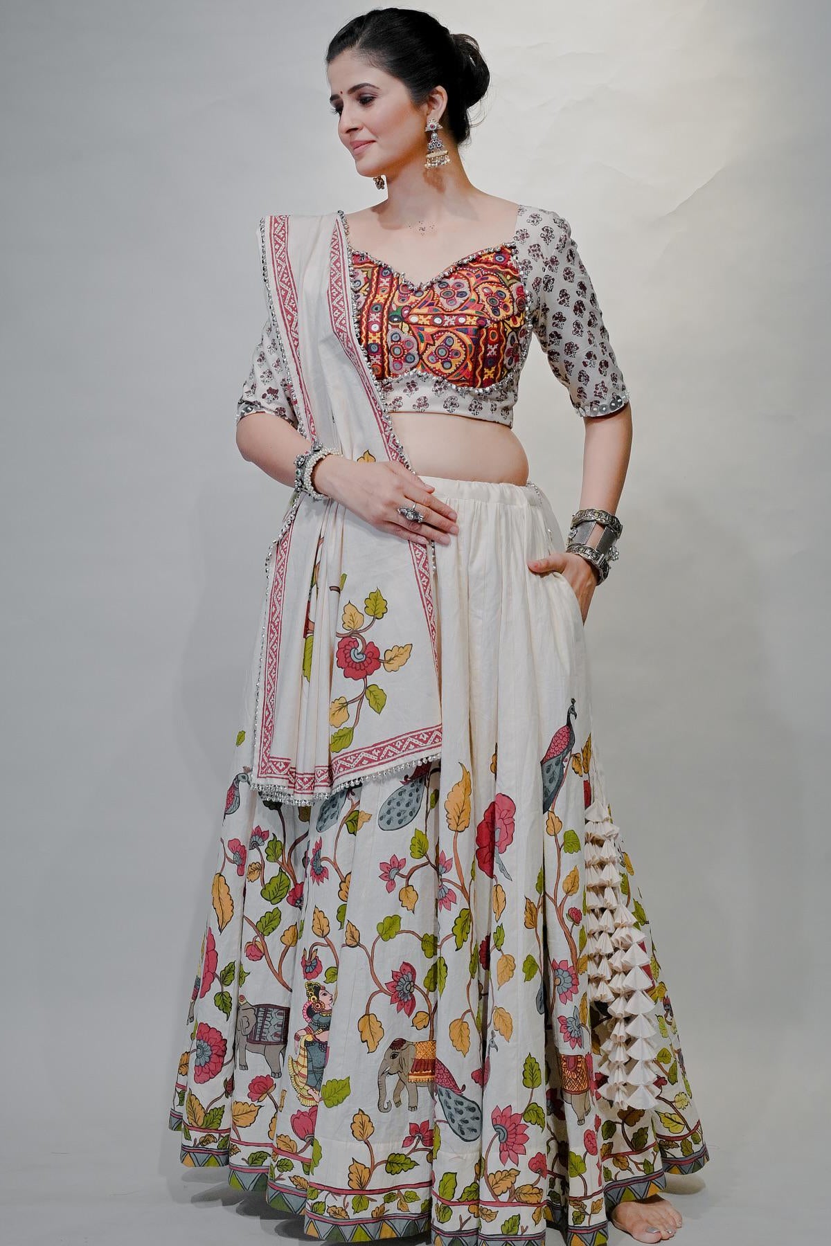 Gamathi Mirror Work Navratri Lehenga Set