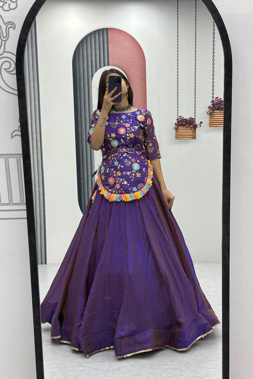 Meherbano Fendy Silk Crop Lehenga Set