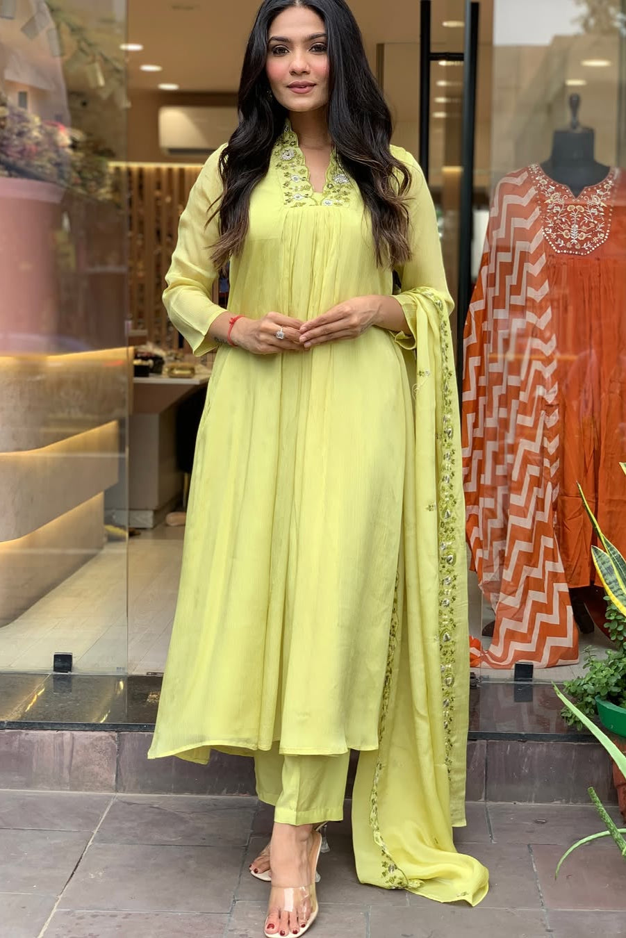 Elegant Embroidered Cotton Suit Set