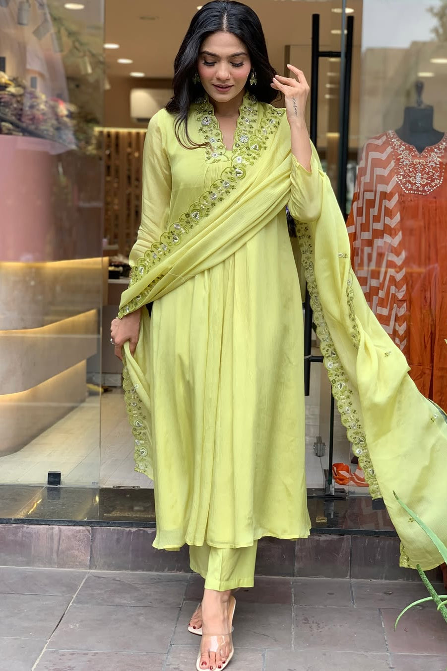 Elegant Embroidered Cotton Suit Set