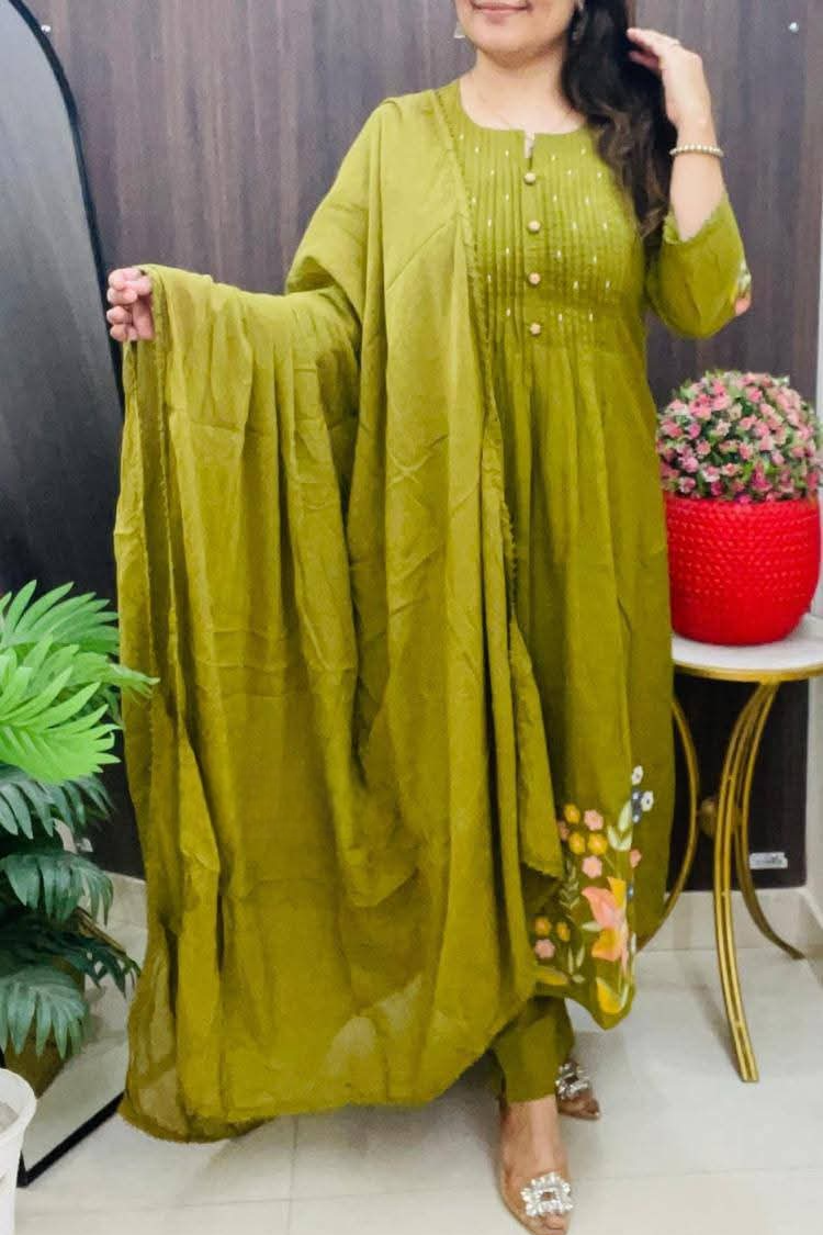 Yoke Beautiful Handcrafted Cotton Elegance Suit Set