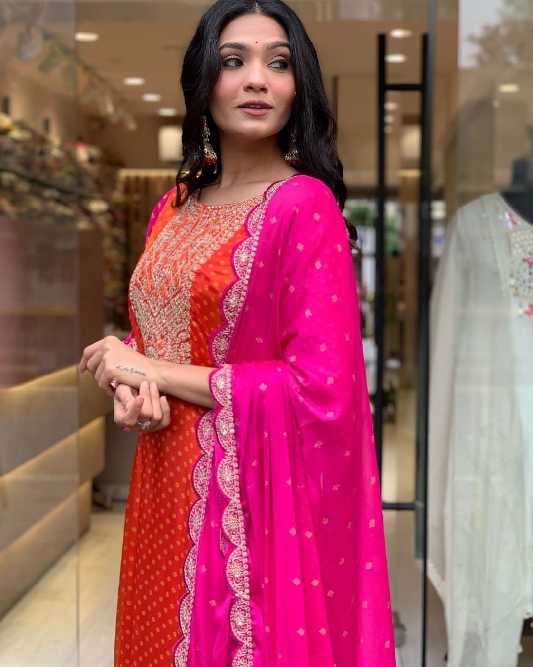 Beautiful Gulnaar Chinon Print Suit Set