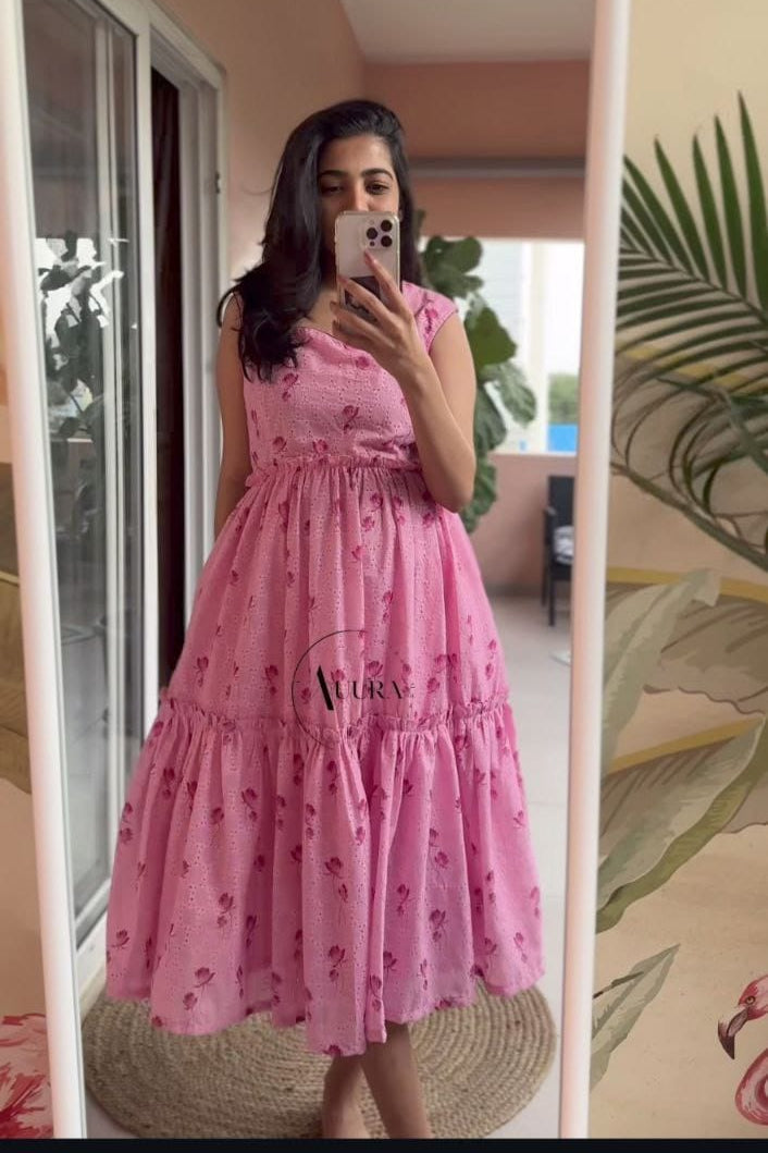 Gulabi Noor Digital Print Cotton Gown