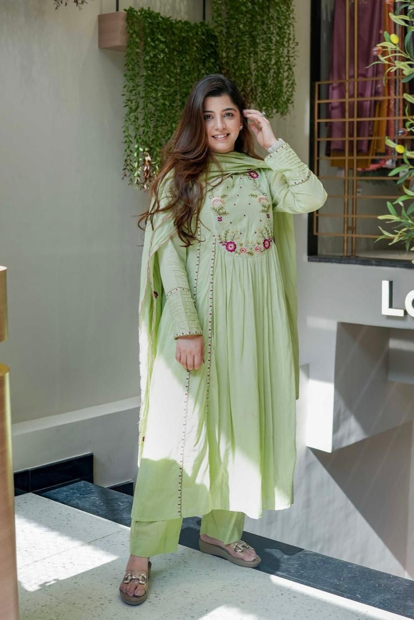 Rooh Chanderi Silk Embroidered Suit Set