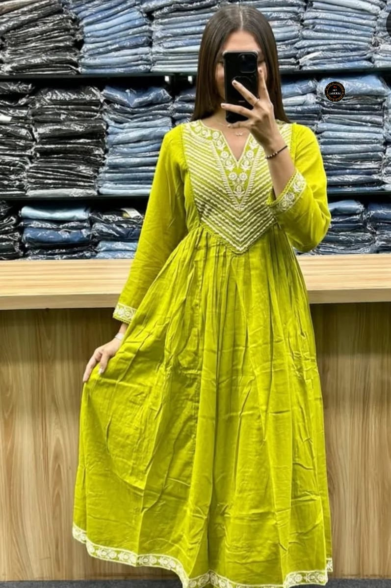 Midnight Grace Anarkali Kurta Set With Premium Cotton Pant & Malmal Dupatta