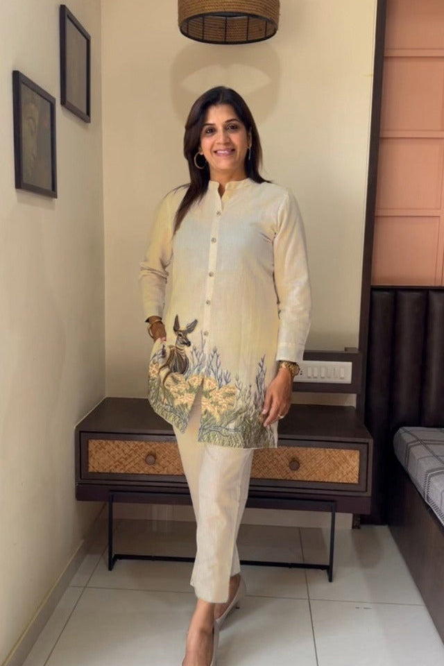 Ivory Bloom Embroidered Co-ord Set