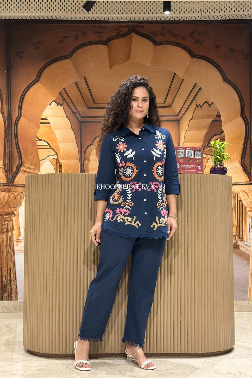 Pearl Flex Cotton Embroidered Co-ord Set