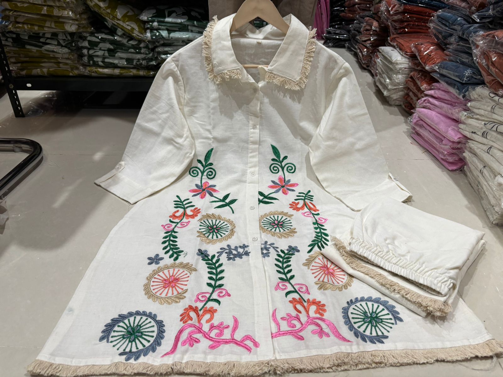 Pearl Flex Cotton Embroidered Co-ord Set